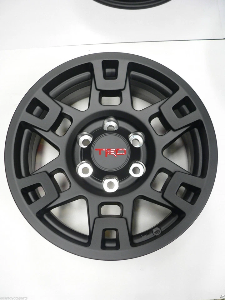 🔥Juego de 5 llantas de aleación Toyota FJ Cruiser 2007-2014 TRD Pro SEMA 17" NEGRAS 🔥 Foto 4 de 4