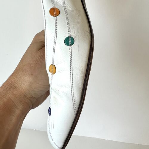 Vintage 80s STUART WEITZMAN For MARTINIQUE Dot Wedge Kitten Heels—SZ 7.5 - Picture 9 of 12