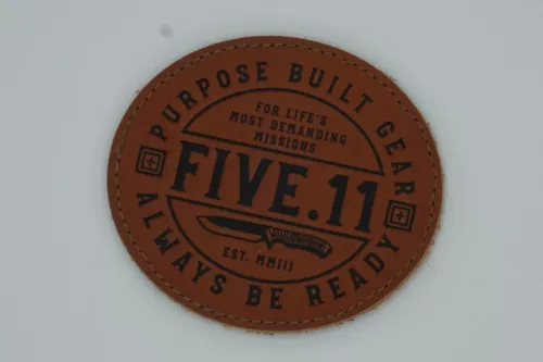 5.11 Tactical Brown Leather Knife Crest Patch Style #81868 (273)