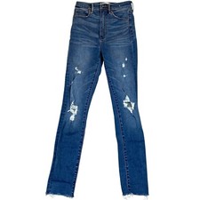 Abercrombie  Fitch Womens Jeans 25/0 Distressed Skinny High Rise Blue Denim