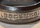 tungsten steel diamond wedding band ring mens 9.5 comfort fit 8.25mm wide 14.9g — photo 2