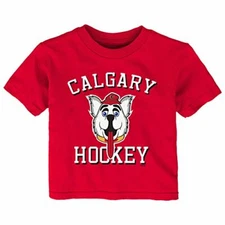 Outerstuff NHL Calgary Flames Children Unisex Hello Mascot Short Sleeve Tee, ...