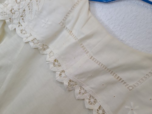 Abito vintage Jonathan Martin 2 bianco lino e cotone cottagecore boho med, grande - Foto 19 di 24