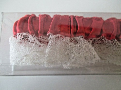 1960s STANFORD Garter Red Satin & White Lace Party Favor Original Box RARE! AZ19 - Picture 4 of 6