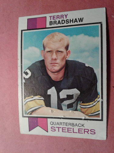 1973 Topps Terry Bradshaw Pittsburgh Steelers - card # 15 - low grade