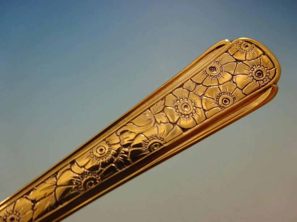 Old Brocade Gold by Towle Sterling Silver Flatware Set For 6 Service Vermeil Foto 3 de 4