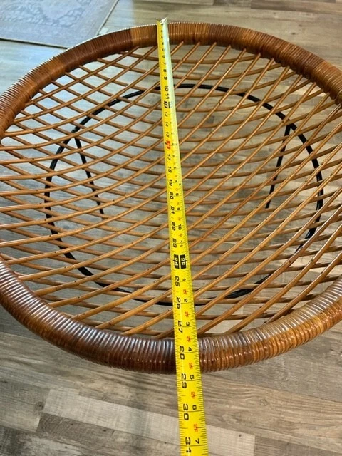Circular Rattan And Iron Catch All Coffee Table 1950's Vintage - Image 2 of 4