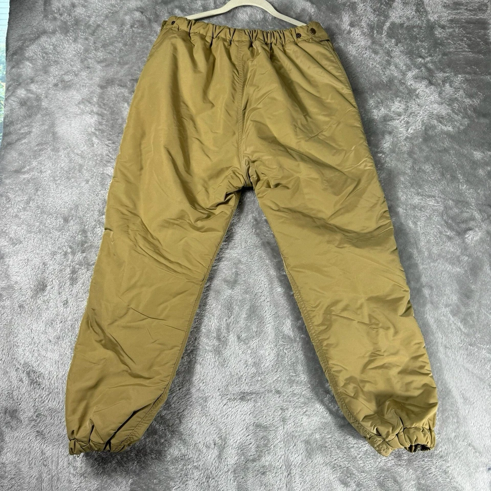 Vintage 90s LL Bean Nylon Snow Pants Womens 31x27 Tan Nylon Full Side Zip Off - Image 2 of 4