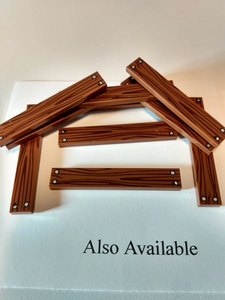 Nuevo azulejo de grano de madera marrón 1x4 patrón de 4 uñas — 20 piezas — personalizado y compatible Foto 4 de 4