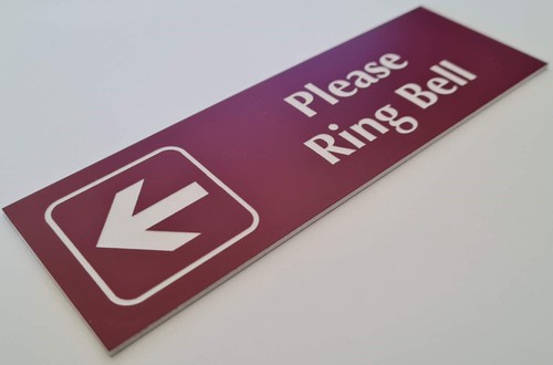 Please Ring Bell with Left Arrow Sign Plaque 5 Sizes 30 Colours Door - Picture 89 of 185