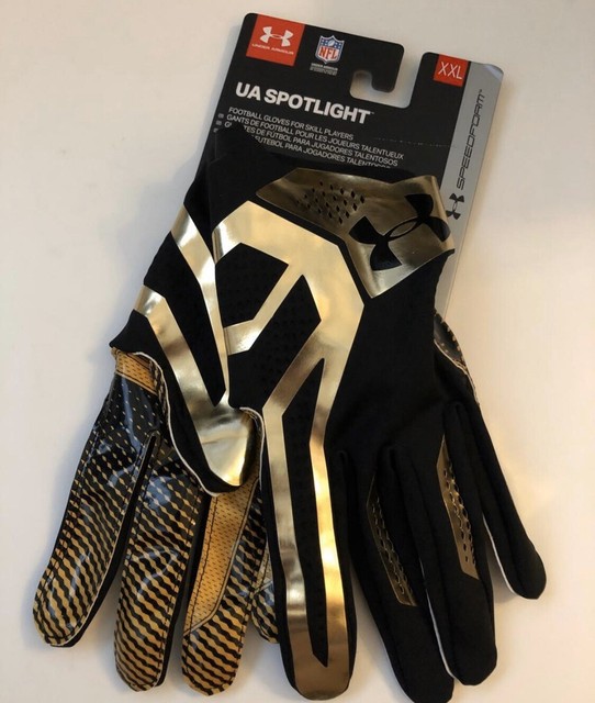 gold under armour football gloves