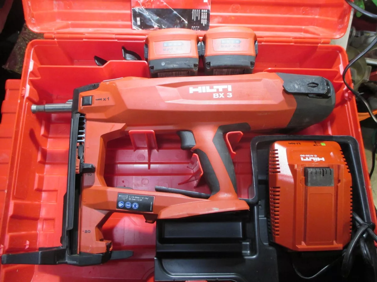 Hilti BX 3 me 22 Volt Battery Actuated Fastening Nail Gun batteries, charger