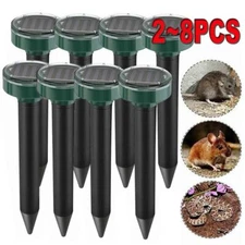 2~8pcs Animal Repeller Ultrasonic Solar Power Outdoor Pest Cat Mice Deer Sensor