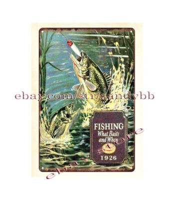 poster metal advertising wall art 1926 Fishing book cover art metal tin sign