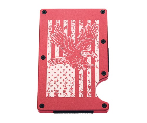 Portatarjetas billetera de aluminio con clip de aluminio con clip para dinero con clip para dinero con bandera estadounidense Eagle - Imagen 12 de 19