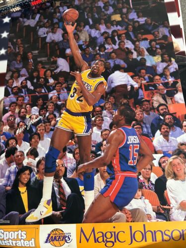 MAGIC JOHNSON #32 LOS ANGELES LAKERS Sports Illustrated Poster 23x35” NBA