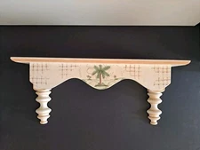 Vintage Tropical Palm 🌴Tree Decor Bedpost Wall Shelf~19" 1/2 W × 5" 1/2D × 9"H 