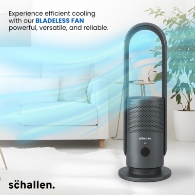Schallen dunkelgrau oszillierender energieeffizienter Turmventilator mit Luftreiniger