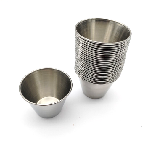 24er-Pack Stahlgewürz Saucenbecher ideal zum Eintauchen und Portionieren Tassen - Bild 2 von 9