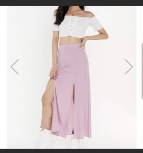 dusty pink maxi skirt