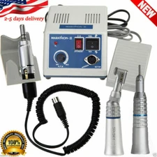 Dental Lab MARATHON-III Electric Micromotor +Contra Angle Straight Handpiece USA
