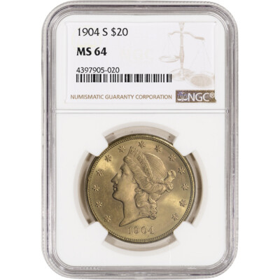 US Gold $20 Liberty Head Double Eagle - NGC MS64 - Random Date