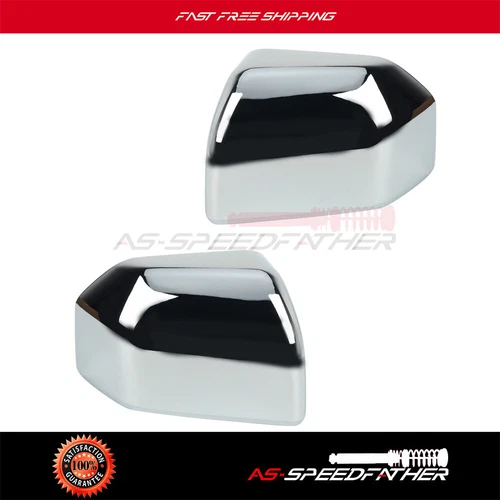 Fits 2015-2020 Ford F-150 Driver+Passenger Side Exterior Mirrors Cover Chrome