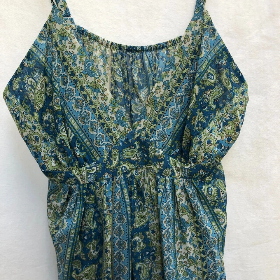 Oscar de la Renta Night Gown Womens Medium Pink Label Blue Straps - Image 2 of 4