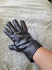 Black medium grain Genuine Leather Shearlin Lined Gloves 7.5 Size GERMANY GEBRA 
