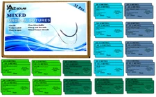 32/pack Assorted Practice Sutures Silk Nylon Polyester Polypropylene for Student