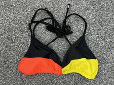 FIORUCCI Colour-block Black Yellow Orange Triangle Bikini Top Small 8-10 BNWOT