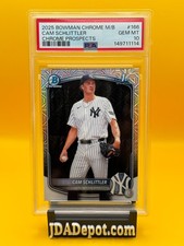 2025 Bowman Chrome #166 Cam Schlittler Mega Box 1st Bowman RC PSA 10 Yankees
