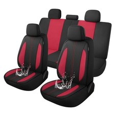 YGL Car Seat Covers for Full Seats,Waterproof Seat Covers Full Set Black/Red