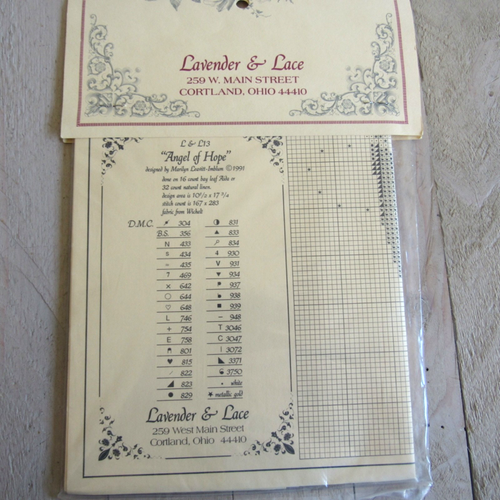 Lavender & Lace Cross Stitch Angel of Hope Pattern Chart - Picture 3 of 3