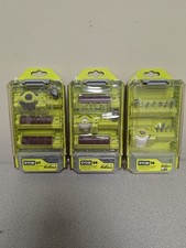 Lot of 3 Ryobi Rotary Tool Kits - Cutting Wheels, Sanding, Polishing - 82pc New