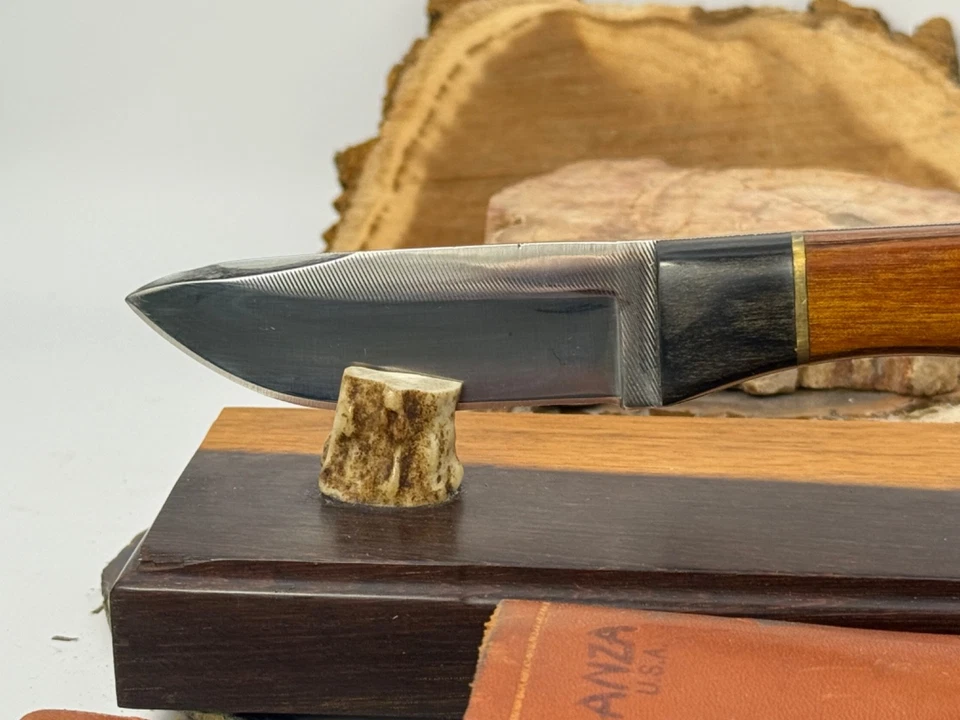 Anza USA Fixed Blade Knife “96” File 3.5” Carbon File Blade w/ Sheath--2571.25 - Image 3 of 4