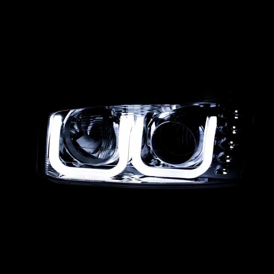 ANZO For GMC Sierra 1500 1999-2006 Projector Headlights w/ U-Bar Black - Image 3 of 4