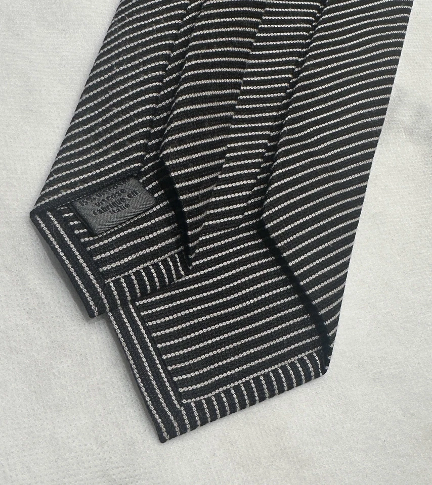 JOHN VARVATOS Italy black/white Striped 3” Wide - Image 3 of 4