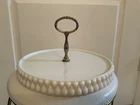 Fenton Milk Glass Hobnail/Teardrop Cake Plate Dish White 10” Handle VINTAGE