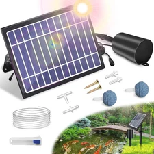 Solar Pond Aerator with Air Pump, 3 Modes(18H/36H/72H) Solar Aerator for Ponds O