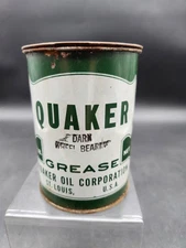 Early NOS Quaker Oil Grease 1LB CAN St. Louis Wheel Bearing U.s.a. Vintage New