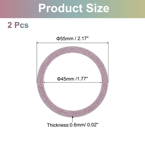 2Pcs Magnetic Sticker Ring, Metal Sparkle Magnetic Adapter Ring, Rose Pink - Photo 2 sur 7