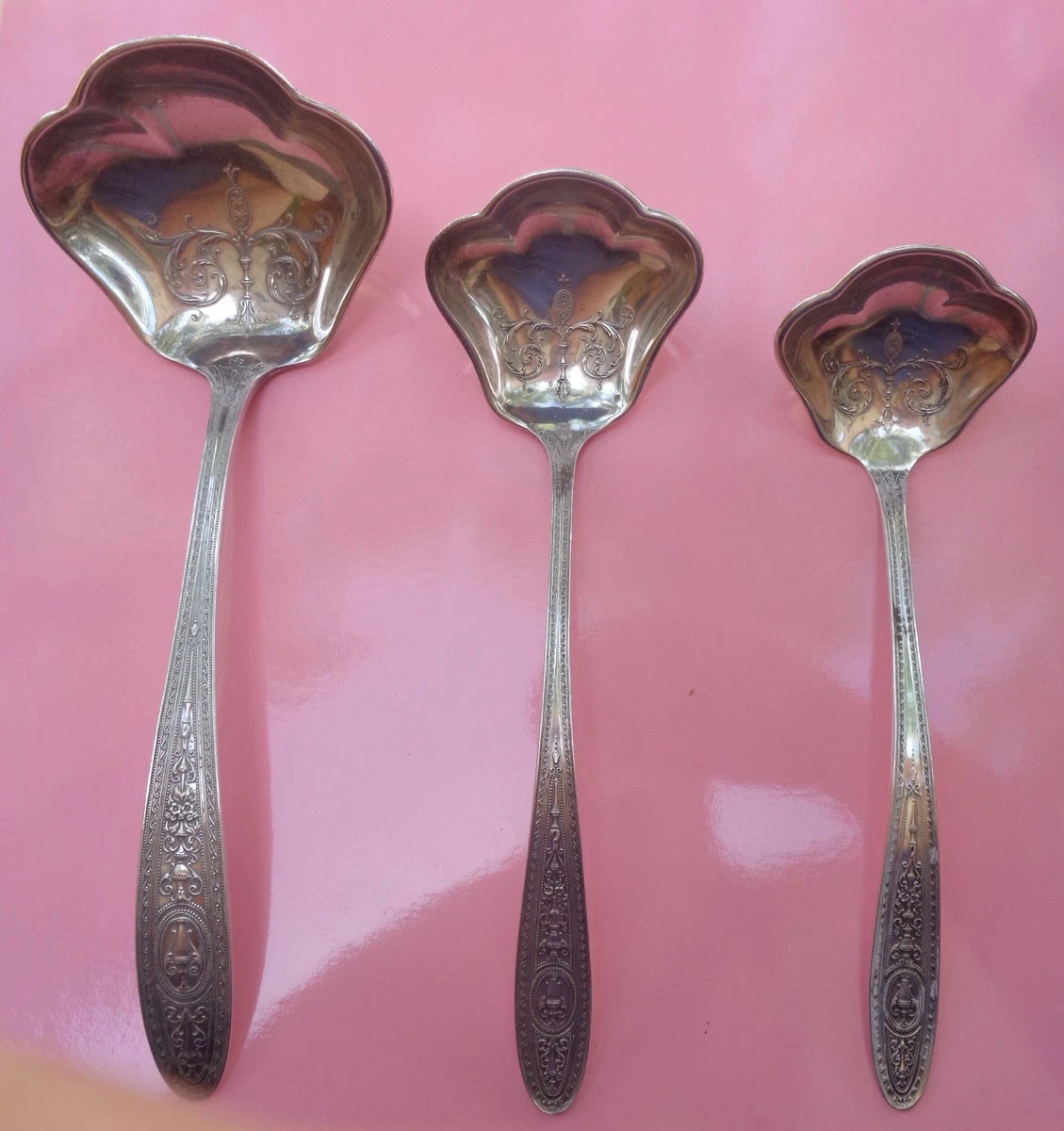3 STERLING Wedgewood International LADLES 6 ¾, 6 , 5 ½ inches 1924 NO MONO