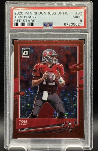 2020 Donruss Optic Tom Brady Red Stars Prizm PSA MINT 9 SP #92 Color Match 🔥