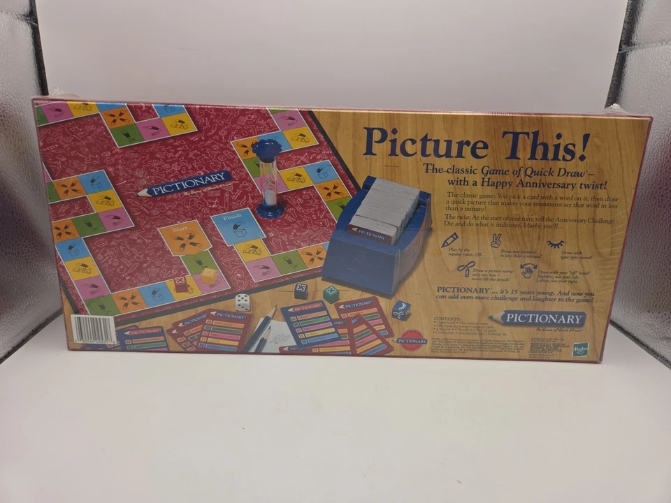 Nuevo Precintado Vintage 1993, 2000 Edición Pictionary Juego de Mesa Milton Bradley EE. UU. Foto 2 de 2