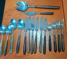 LAUFFER Palisander  Mixed Lot 16 Pcs Rosewood Handle Cutlery MCM Norway/ Japan