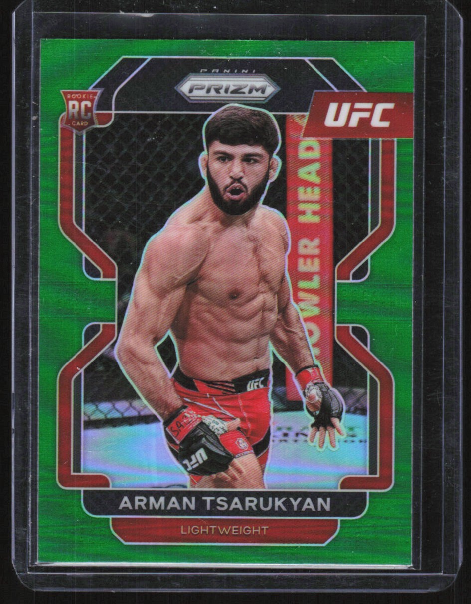 2022 Panini Prizm Green Prism Arman Tsarukyan Rookie #187