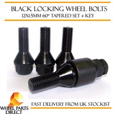 Black Locking Wheel Bolts 12x1.5 Nuts for Vauxhall Corsa VXR [D] 07-14