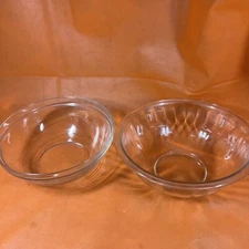Vintage Pyrex Optic Clear Ribbed Mixing Bowl #325, Duralex Bowl W5