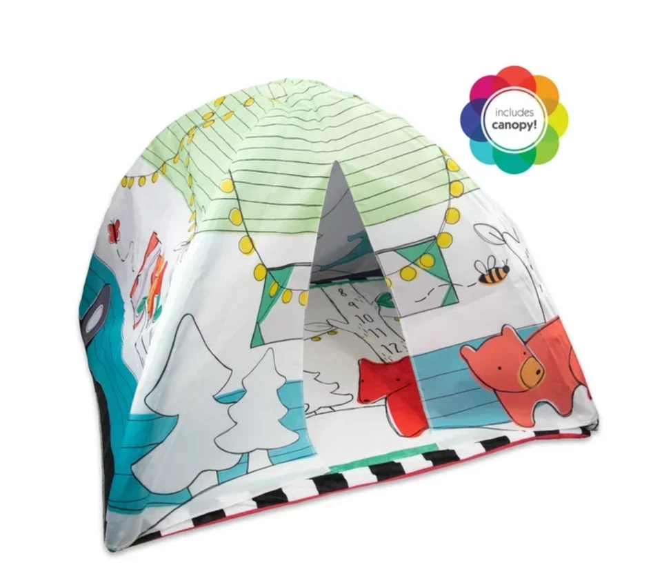 Sassy Baby Gone Campin' Woodland Sensory Baby Play Gym con toldo ~ ENVÍO RÁPIDO Foto 3 de 4